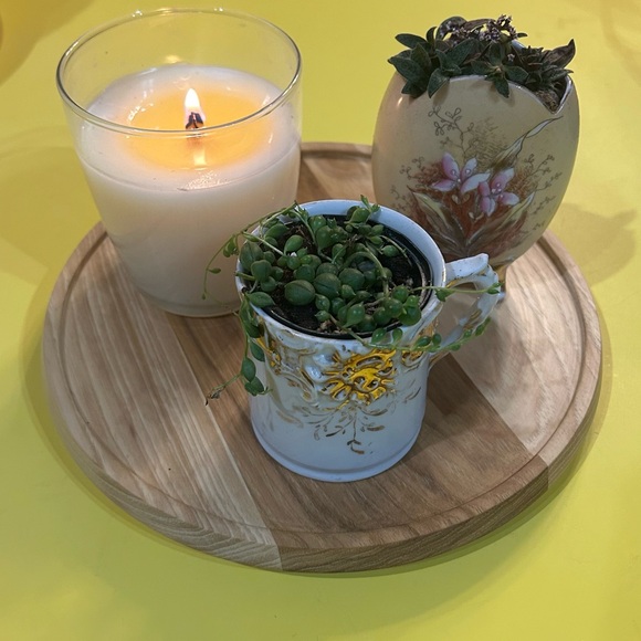 Handcrafted Hickory Wood Turned Round Serving Platter - Picture 5 of 5